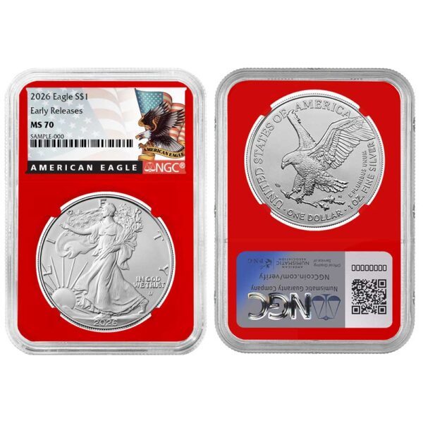 2026 $1 American Silver Eagle 3pc Set ER Black Label Red White Black