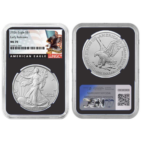 2026 $1 American Silver Eagle 3pc Set ER Black Label Red White Black