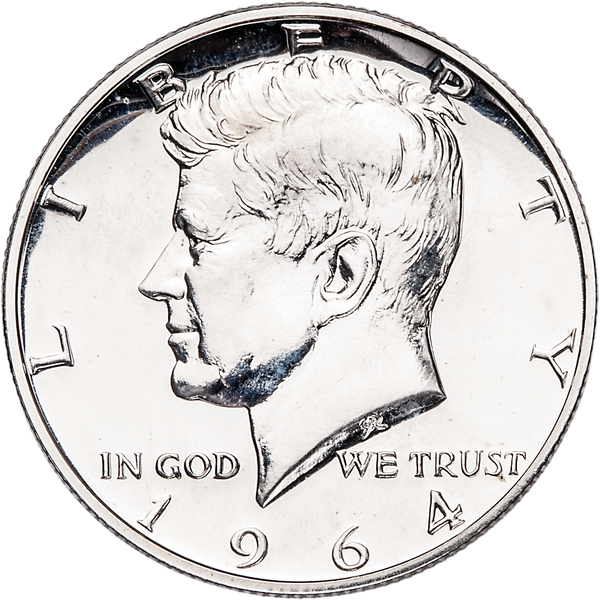 1964 Kennedy Silver Half Dollar - MS63 / BU (Uncirculated) Condition BU 