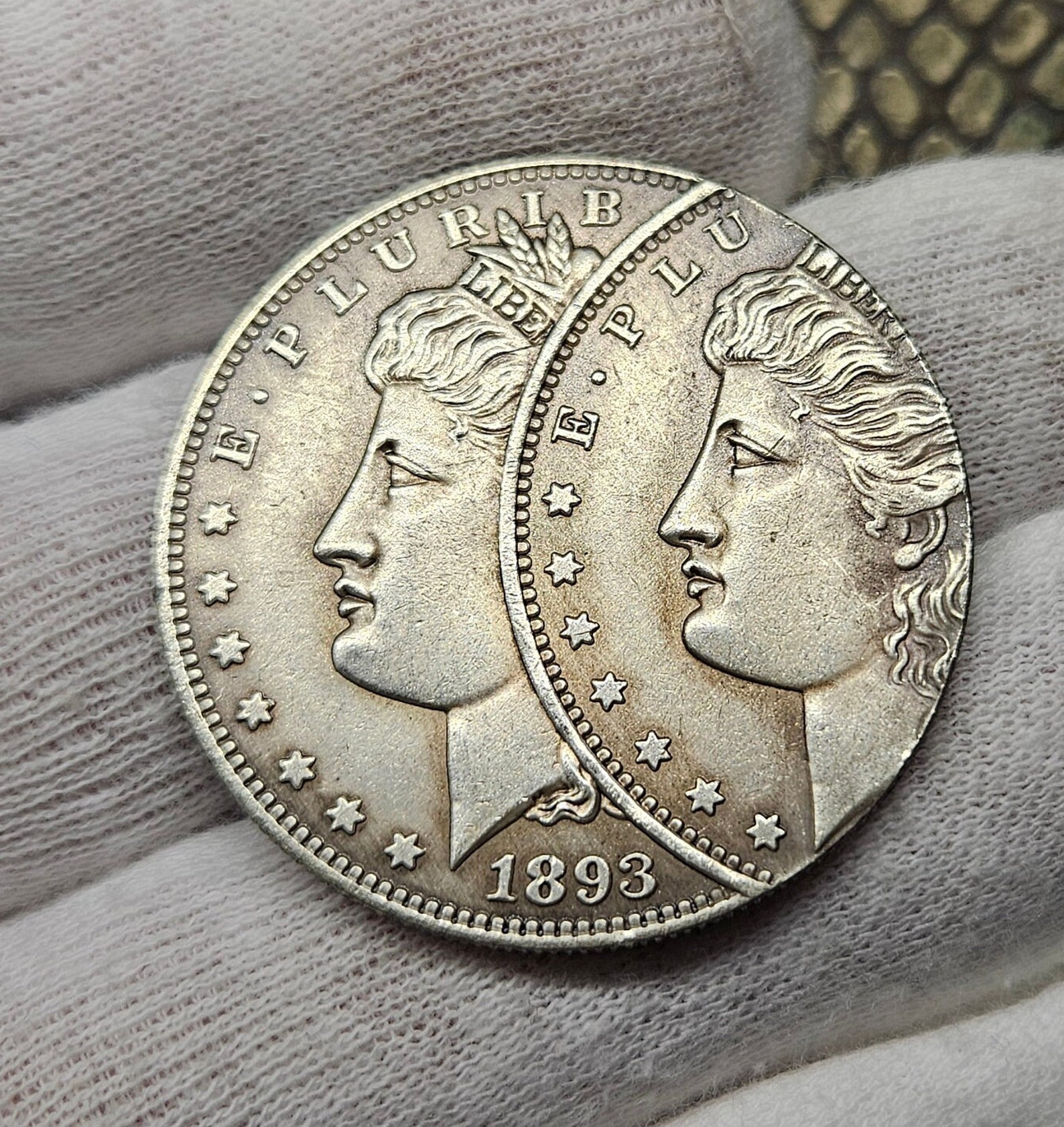 Rare  1893 Original USA Morgan Dollar with Die Error Authentic Historical Treasure