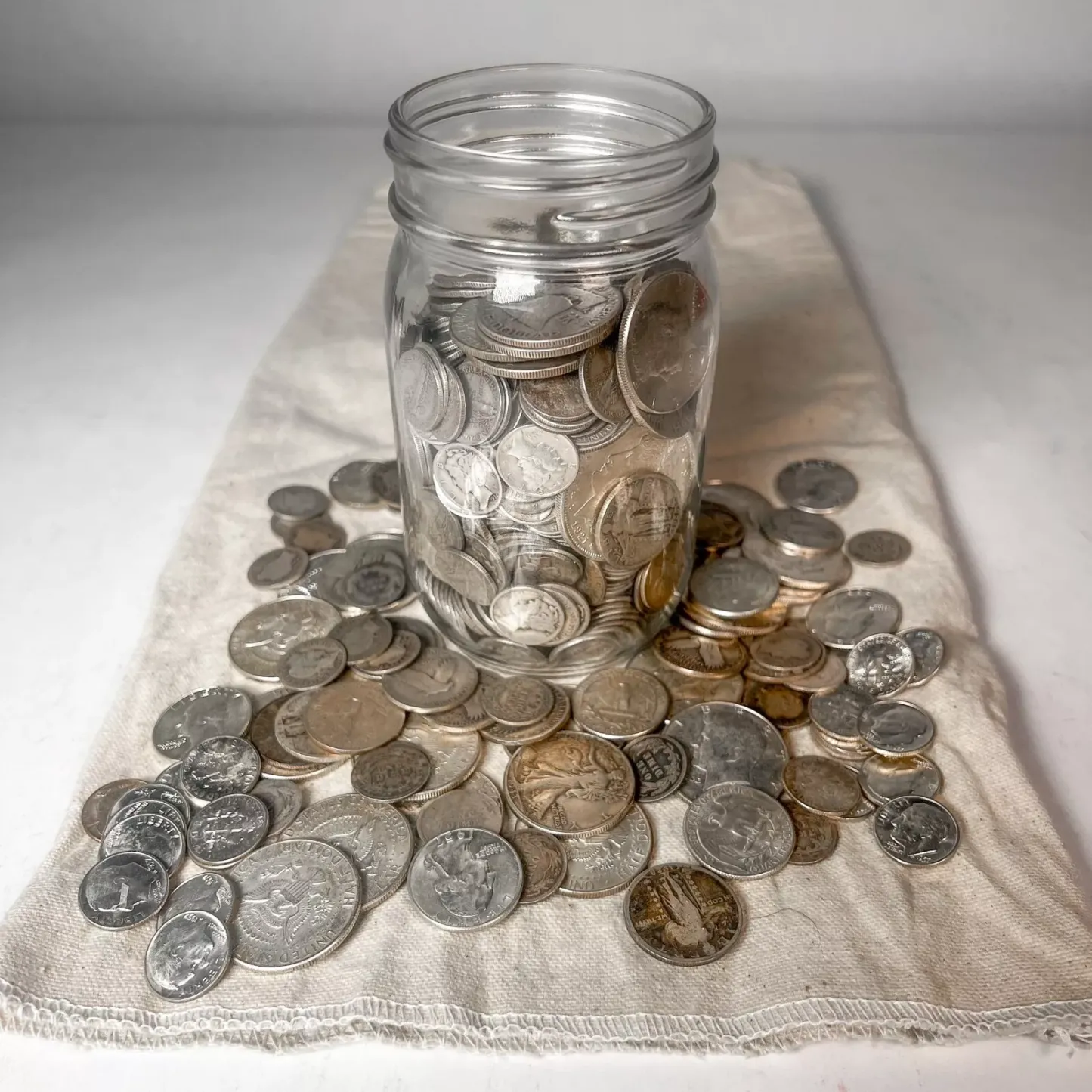 Mason Jar Silver Coin Mixed Lot | ESTATE SALE LIQUIDATION | US Silver Coins