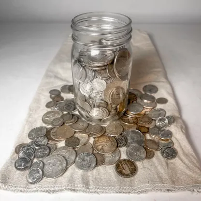 Mason Jar Silver Coin Mixed Lot | ESTATE SALE LIQUIDATION | US Silver Coins