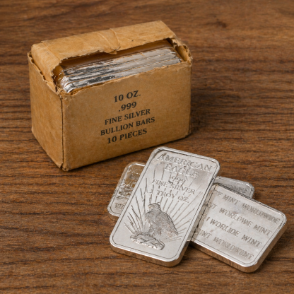 【LOT OF 10 】1 oz Silver Bar - World Wide Mint (Eagle) .999 Fine Silver | 1 Troy Ounce 