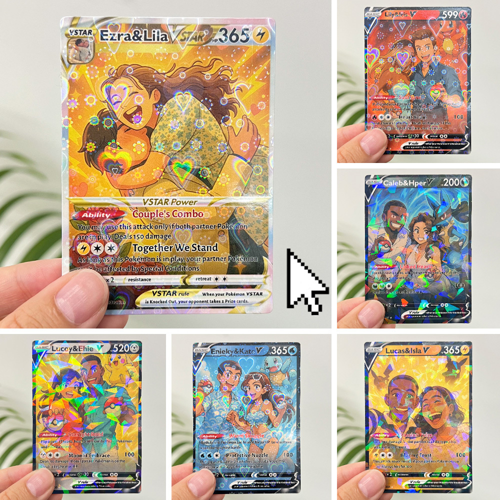 Custom Anime Couples Pokecard TCG V/Vmax/VSTAR/EX/GX/TRAINER Card