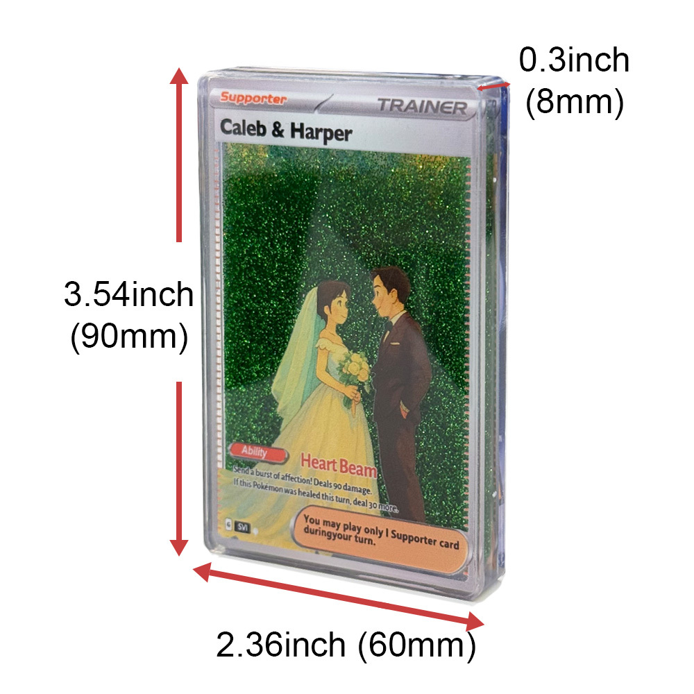 Custom Anime 3D Floating Sand Trainer Supporter Card Pokecard For Couples-Claire Custom