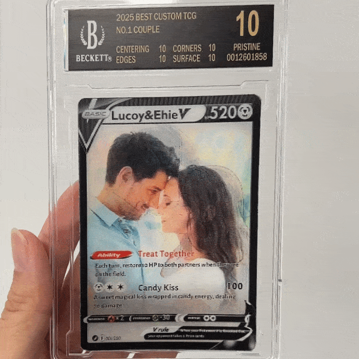 Custom Couple Anime Magic Lenticular Pokecard TCG Card