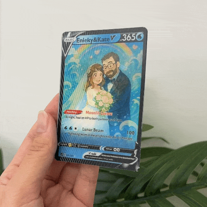Custom Couple Anime Magic Lenticular Pokecard TCG Card