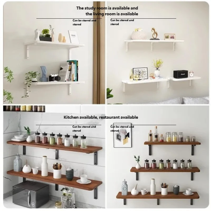 Wall-mounted shelves, partitions, wall-mounted wooden shelves, wall-mounted bookshelves, racks.