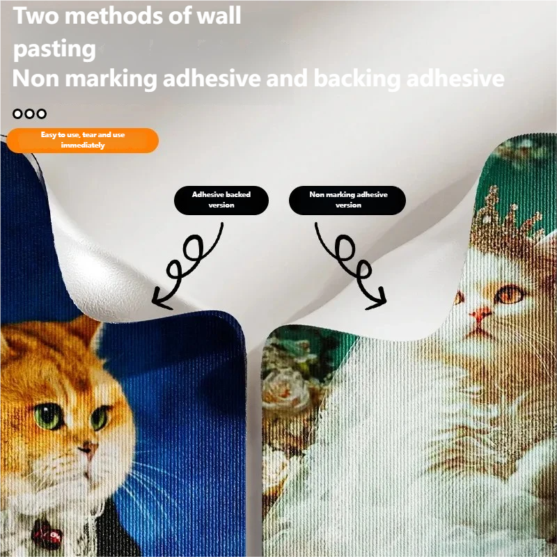 Customized cat climbing stickers, cat wall climbing stickers, freely cut, wear-resistant, scratch-resistant, cat-teasing tool, printed cat board wall stickers.-Claire Custom