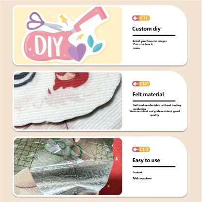 Customized cat climbing stickers, cat wall climbing stickers, freely cut, wear-resistant, scratch-resistant, cat-teasing tool, printed cat board wall stickers.-Claire Custom