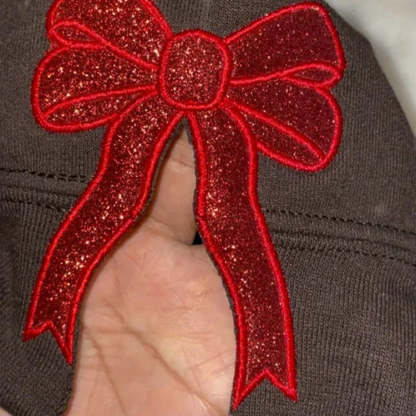 Personalized Mama Side Bow Embroidered Sweatshirt-Claire Custom