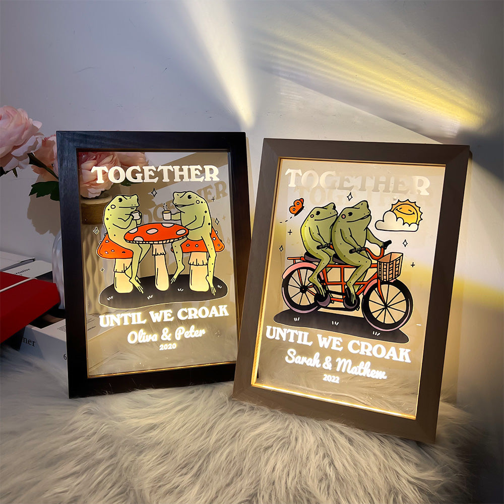 50%OFF⭐️Personalized Frog Illustration LED Light Together Until We Croak Style 2-Claire Custom