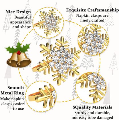 🎅Christmas Napkin Rings for Christmas Holiday Party❄️ Table Decoration🍽️-Claire Custom