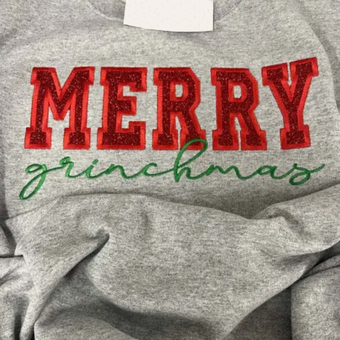 Personalized Green/Red Merry Christmas Bow Side Sweatshirt-Claire Custom