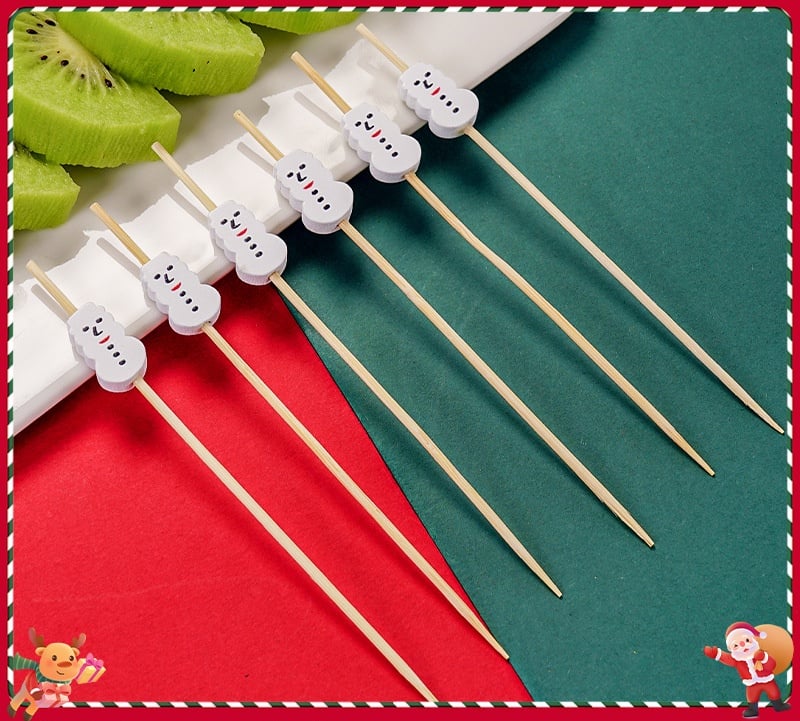 🍸️100 pieces of Christmas cocktail picks toothpick skewer decoration🍓-Claire Custom