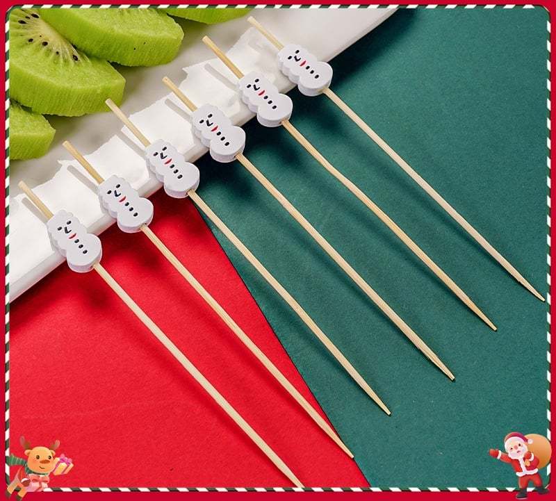 🍸️100 pieces of Christmas cocktail picks toothpick skewer decoration🍓-Claire Custom