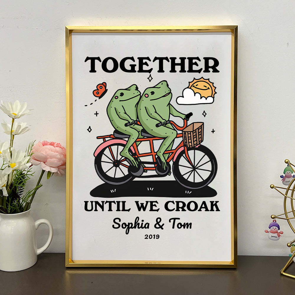 50%OFF⭐️Personalized Frog Illustration Print Frame Together Until We Croak Style 2-Claire Custom