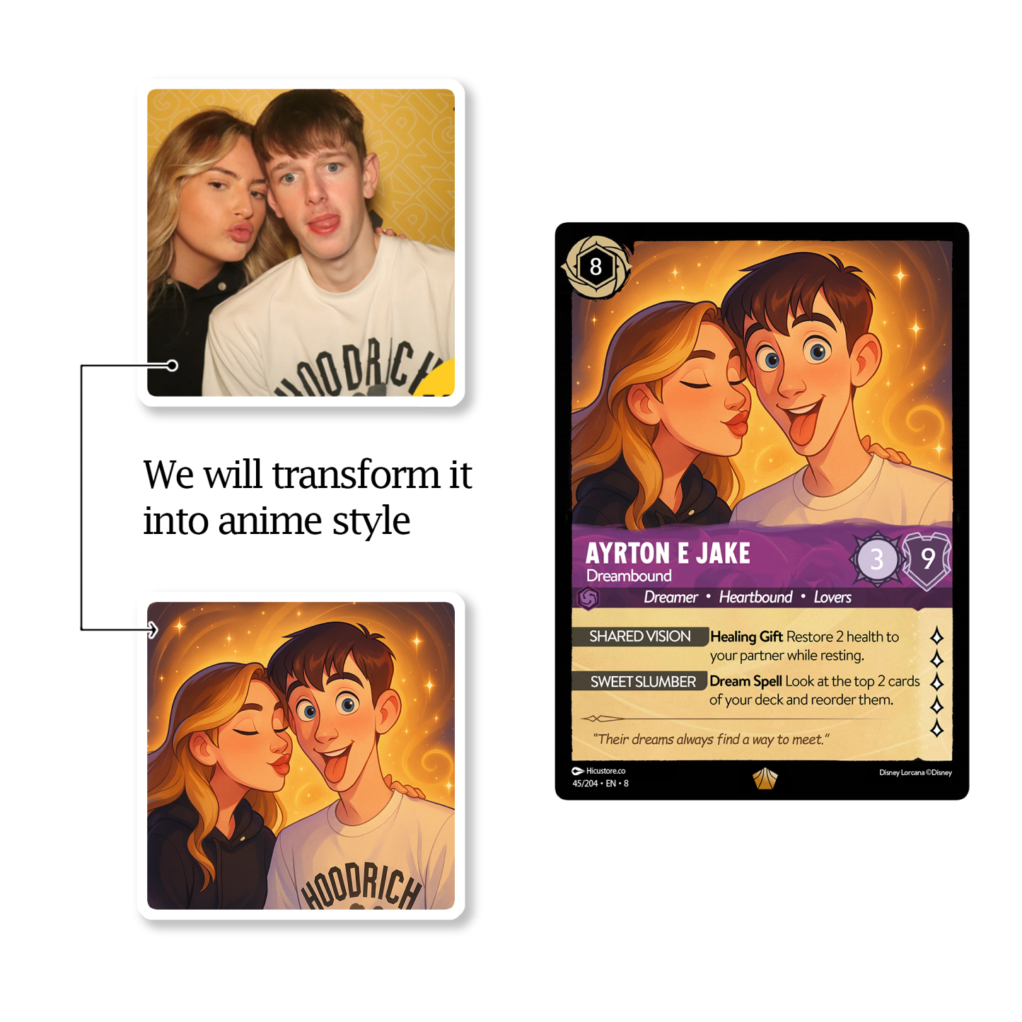 Custom Anime Couples Lorcard TCG Card-Claire Custom