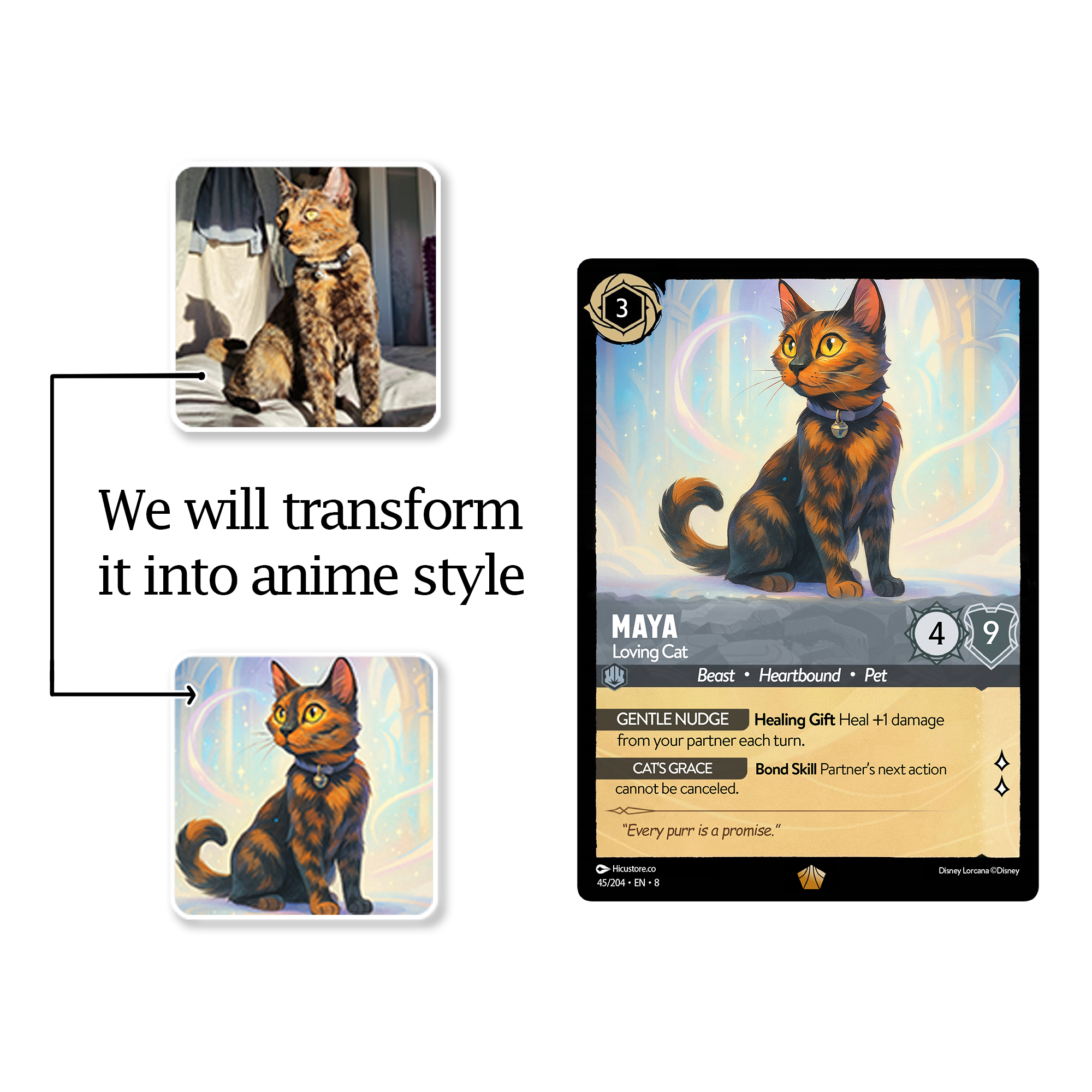 Custom Anime Pet Lorcard TCG Card-Claire Custom