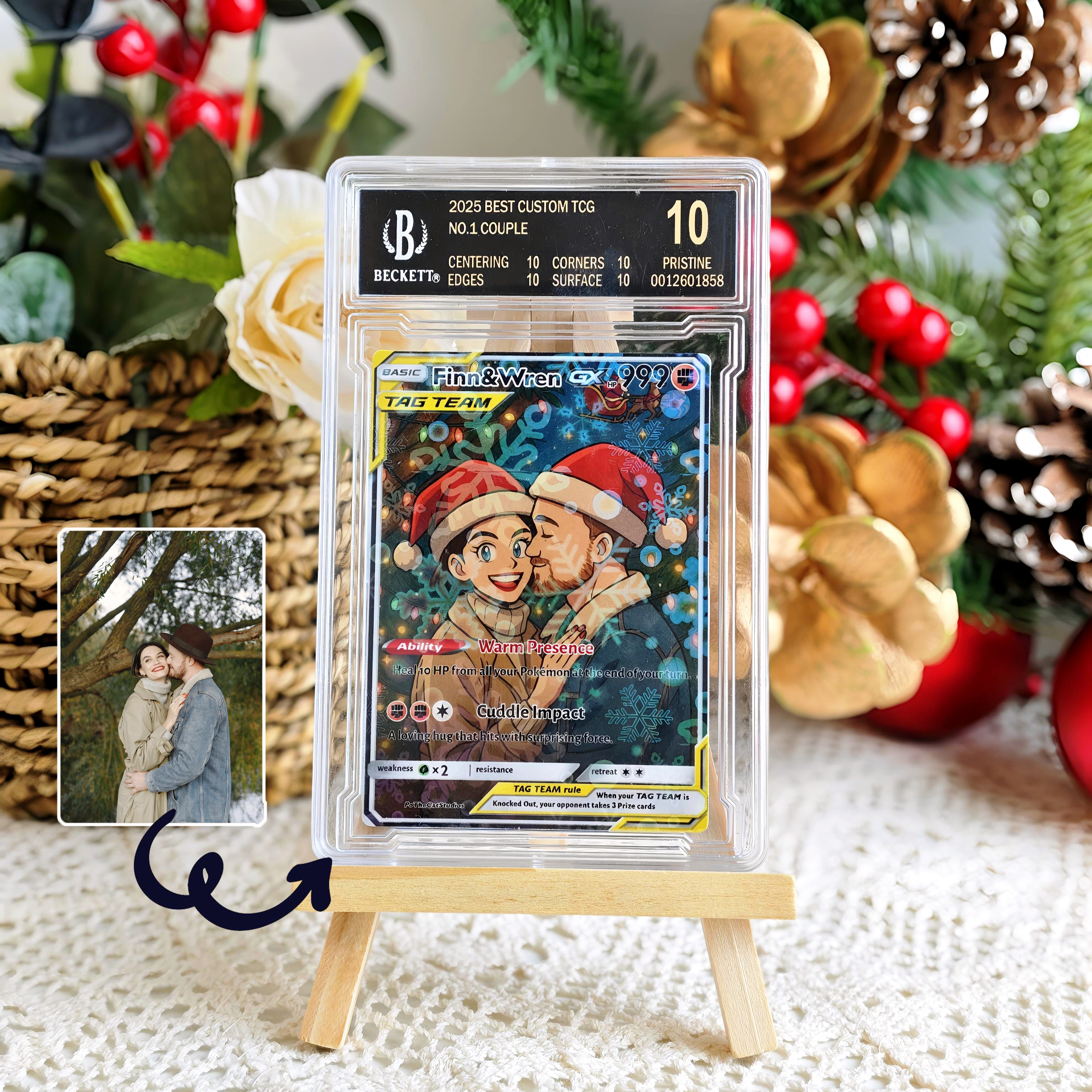 Custom Anime Couples Christmas Pokecard TCG V/Vmax/VSTAR/EX/GX Card