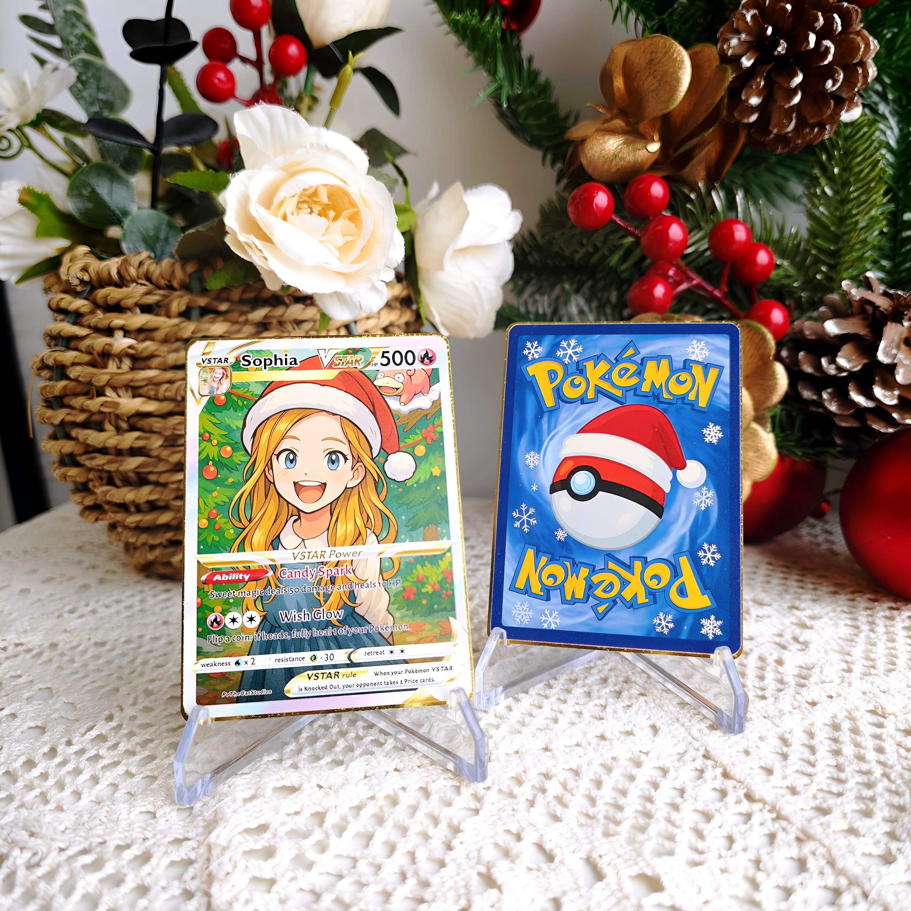 Custom Anime Kid Christmas Pokecard TCG V/Vmax/VSTAR/EX/GX Card