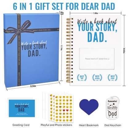 Write A Book About Your Story Dad I Want to Hear-6in1 Gift Set-Claire Custom
