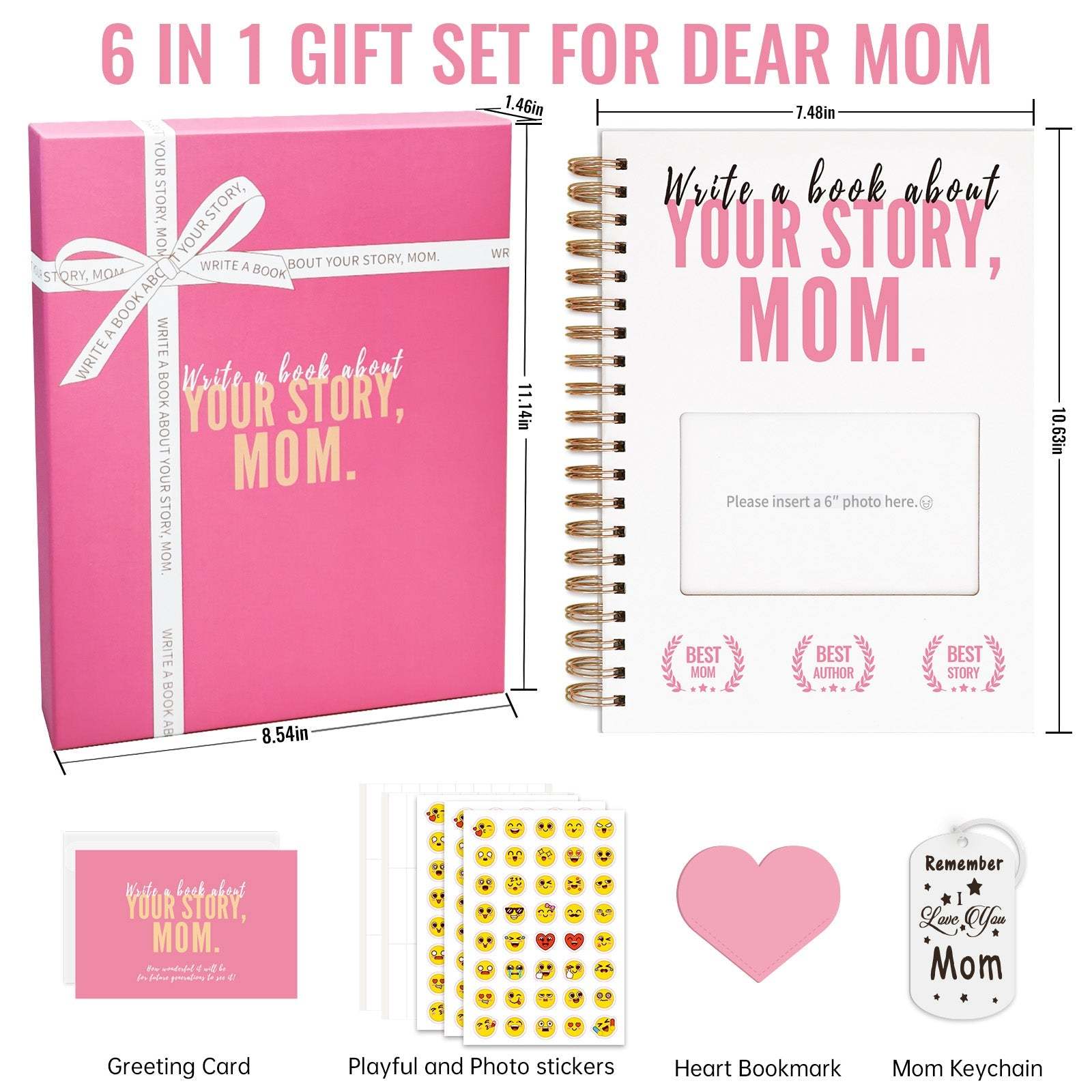 Write A Book About Your Story Mom I Want to Hear-6in1 Gift Set-Claire Custom