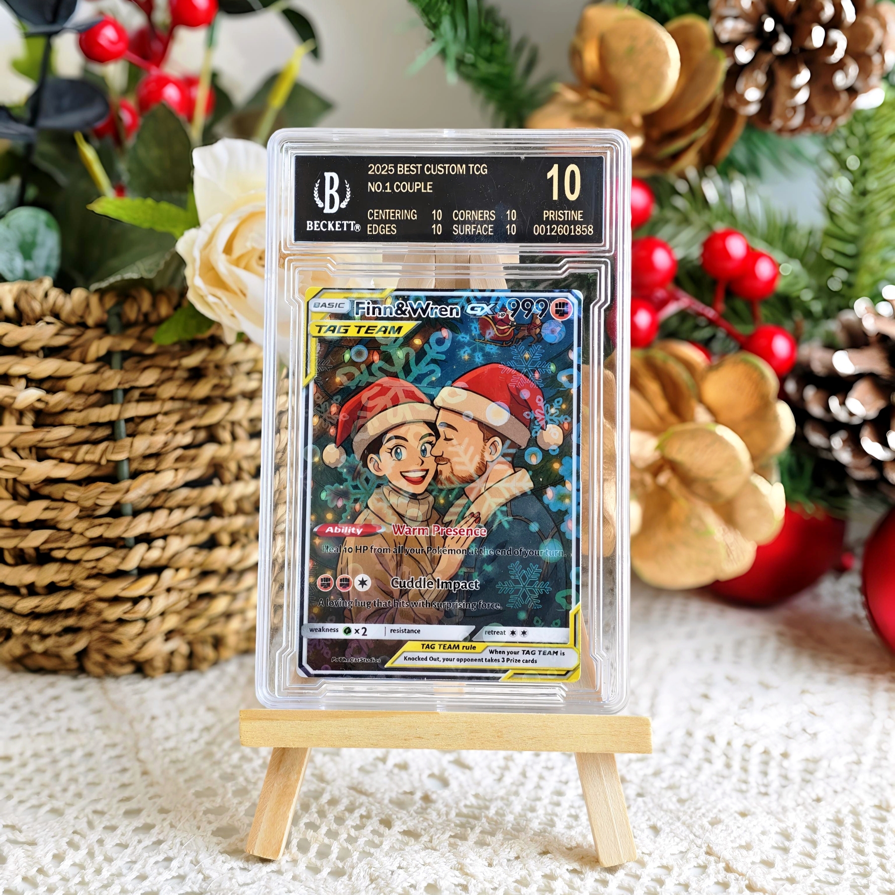 Custom Anime Couples Christmas Pokecard TCG V/Vmax/VSTAR/EX/GX Card