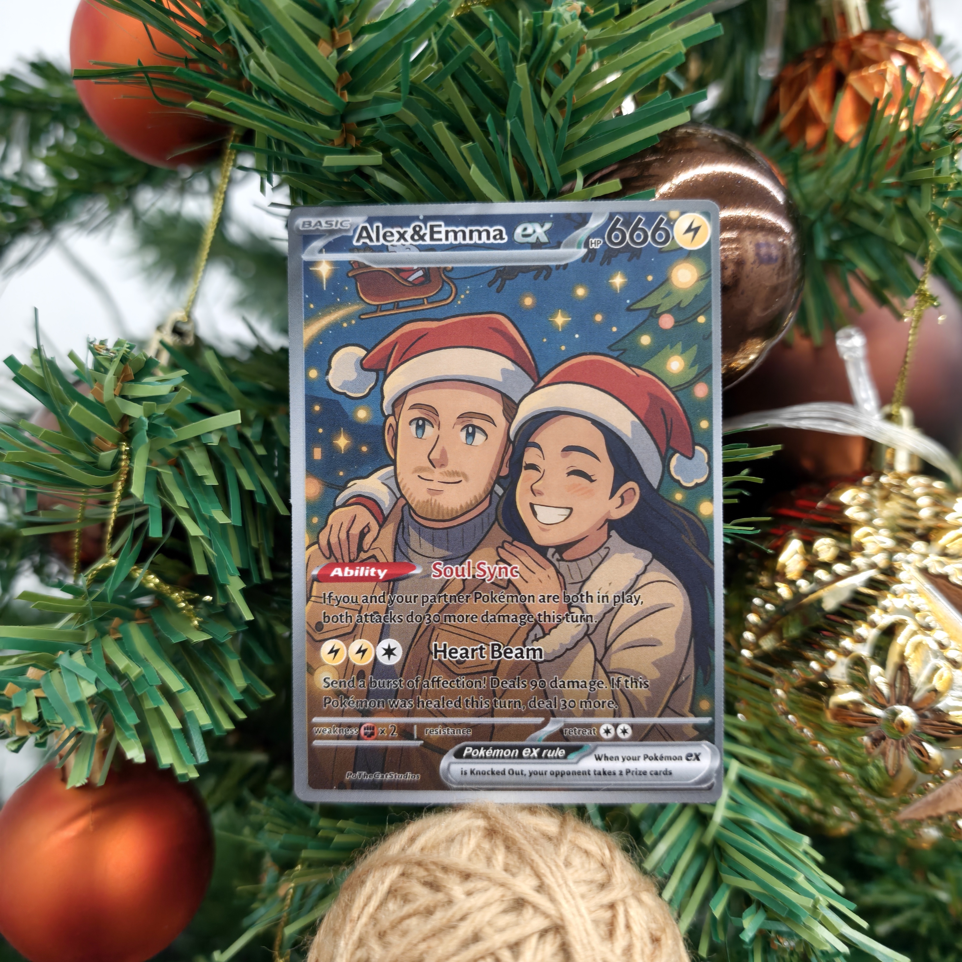 Custom Anime Couples Christmas Pokecard TCG V/Vmax/VSTAR/EX/GX Card