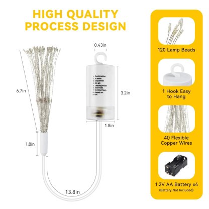 🎄Hanging Starburst Fairy Lights for Christmas-Claire Custom