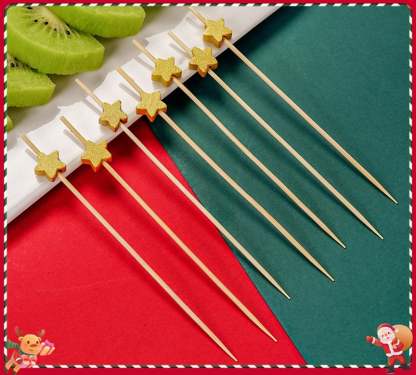 🍸️100 pieces of Christmas cocktail picks toothpick skewer decoration🍓-Claire Custom