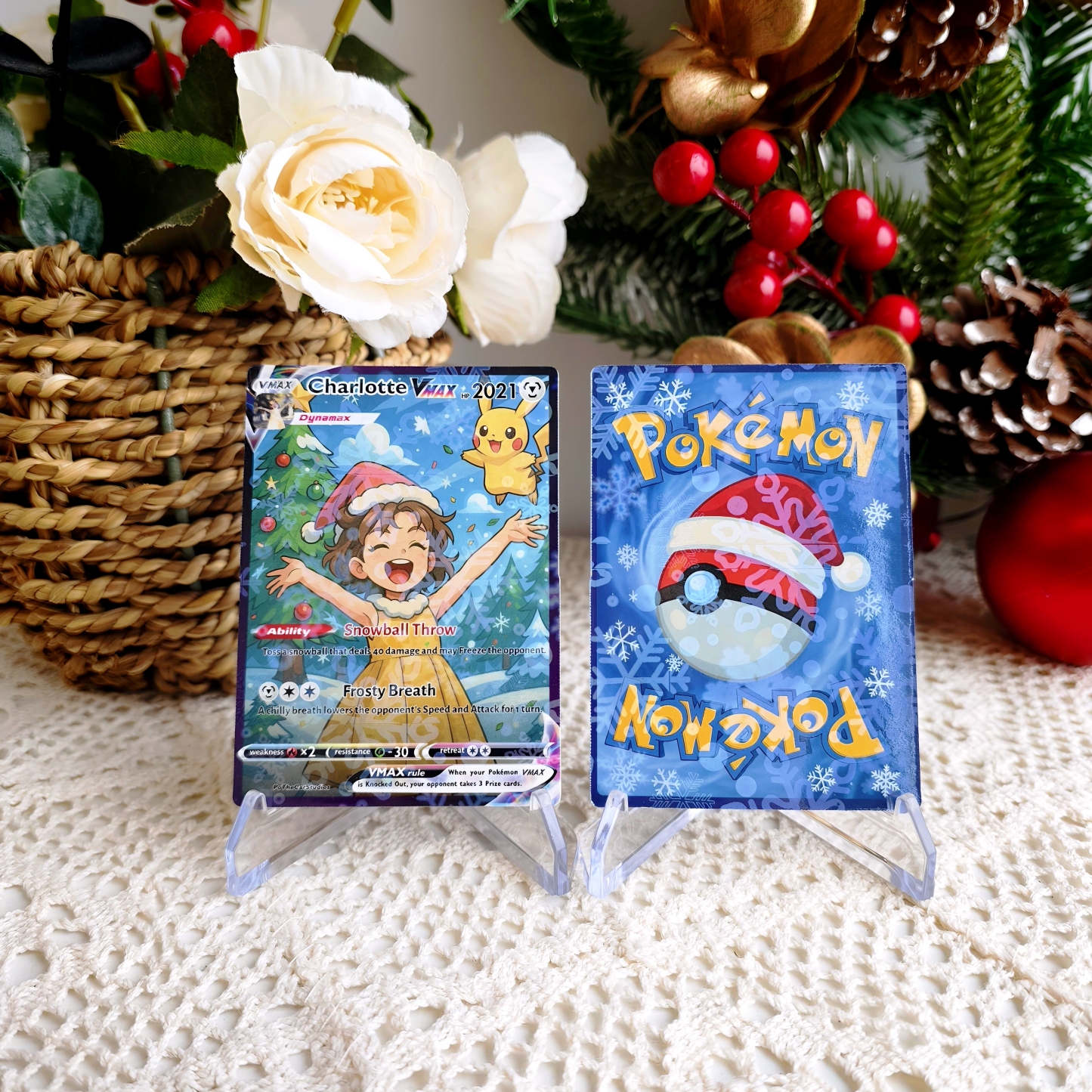 Custom Anime Kid Christmas Pokecard TCG V/Vmax/VSTAR/EX/GX Card