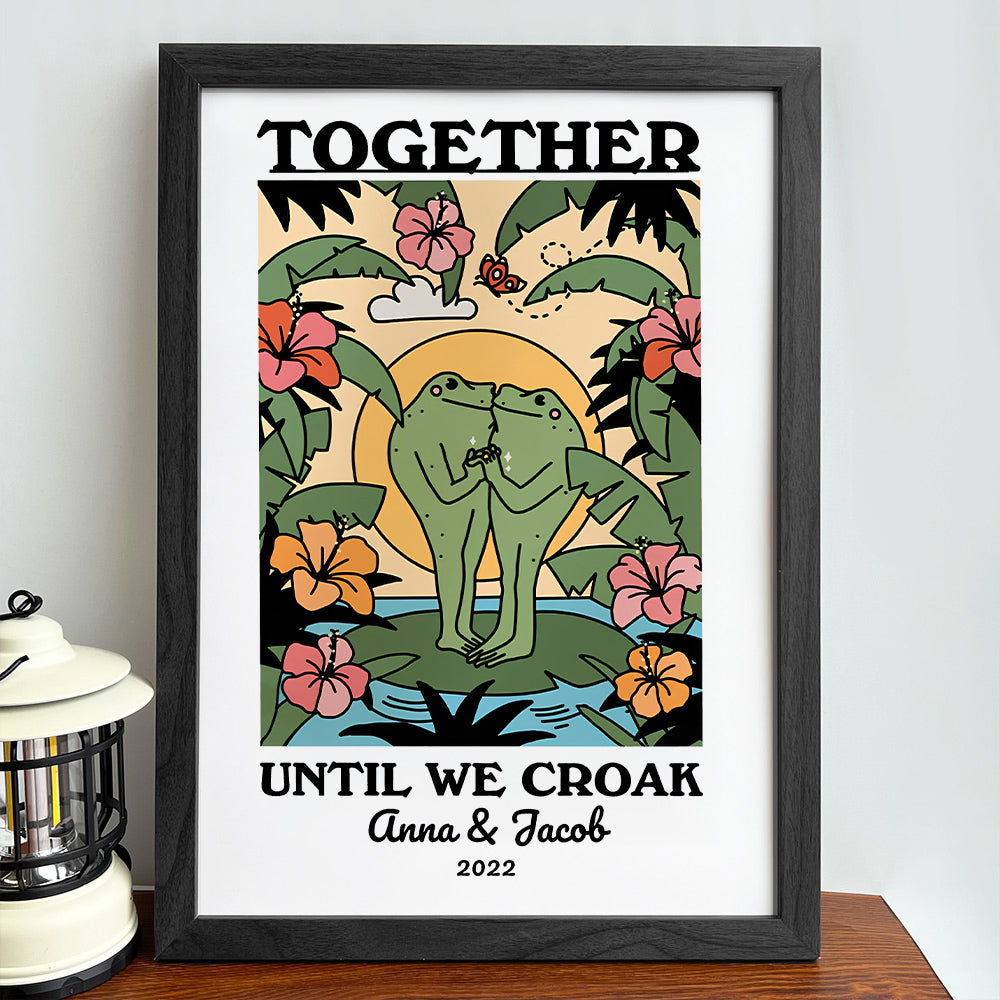 50%OFF⭐️Personalized Frog Illustration Print Frame Together Until We Croak Style 4-Claire Custom