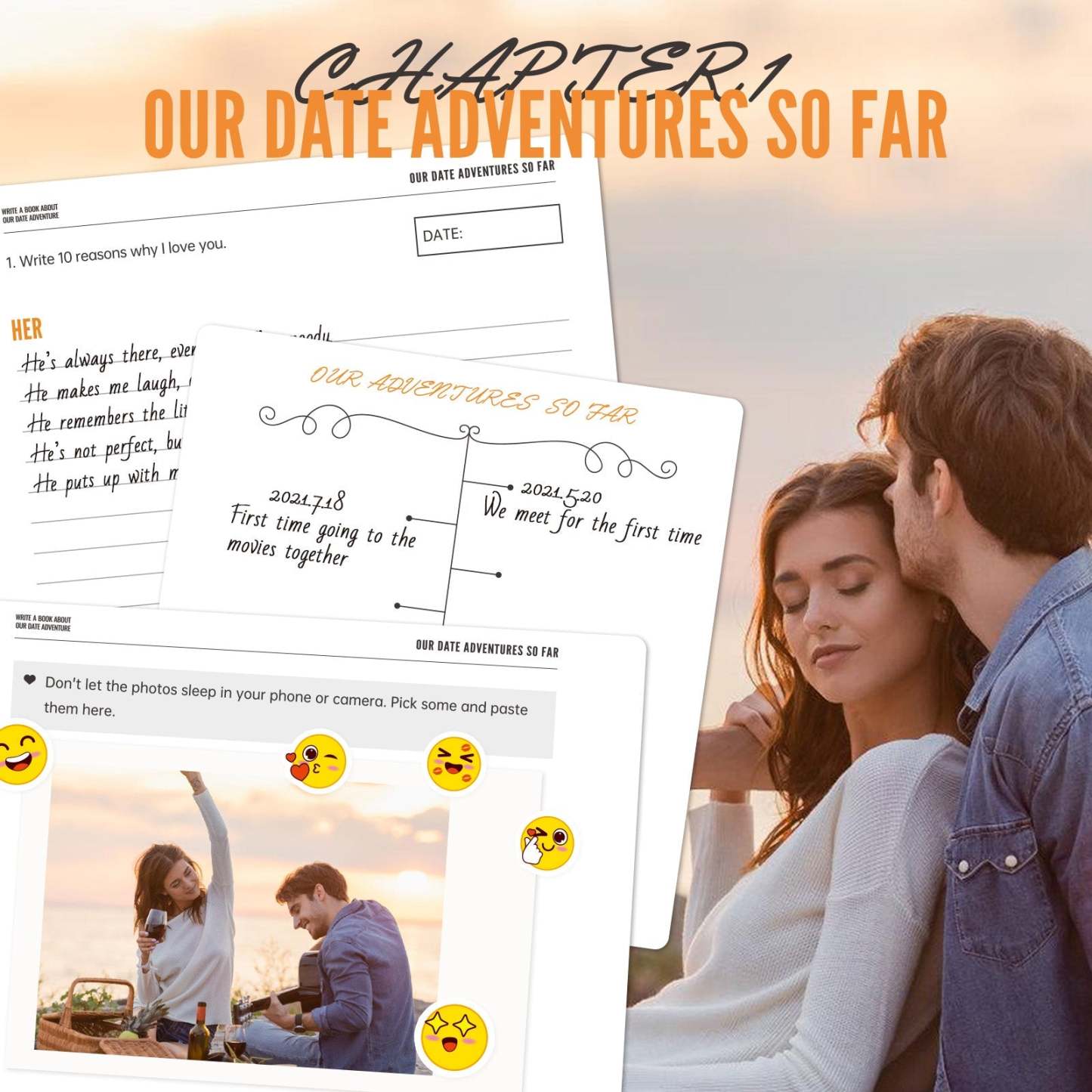 Write A Book About Our Date Adventure-6in1 Gift Set-Claire Custom