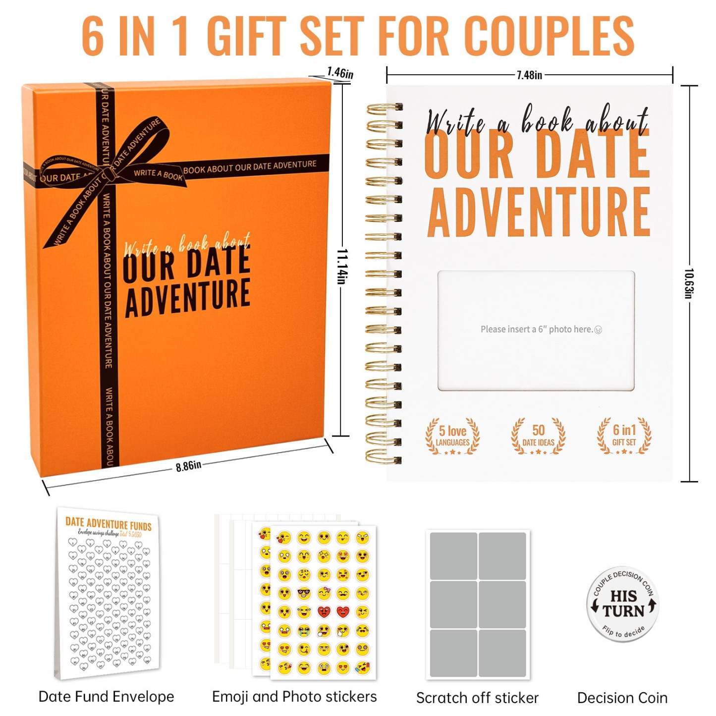 Write A Book About Our Date Adventure-6in1 Gift Set-Claire Custom
