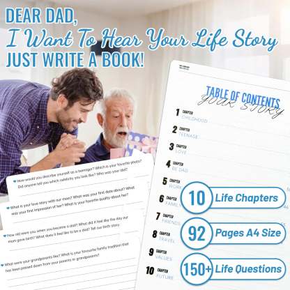 Write A Book About Your Story Dad I Want to Hear-6in1 Gift Set-Claire Custom