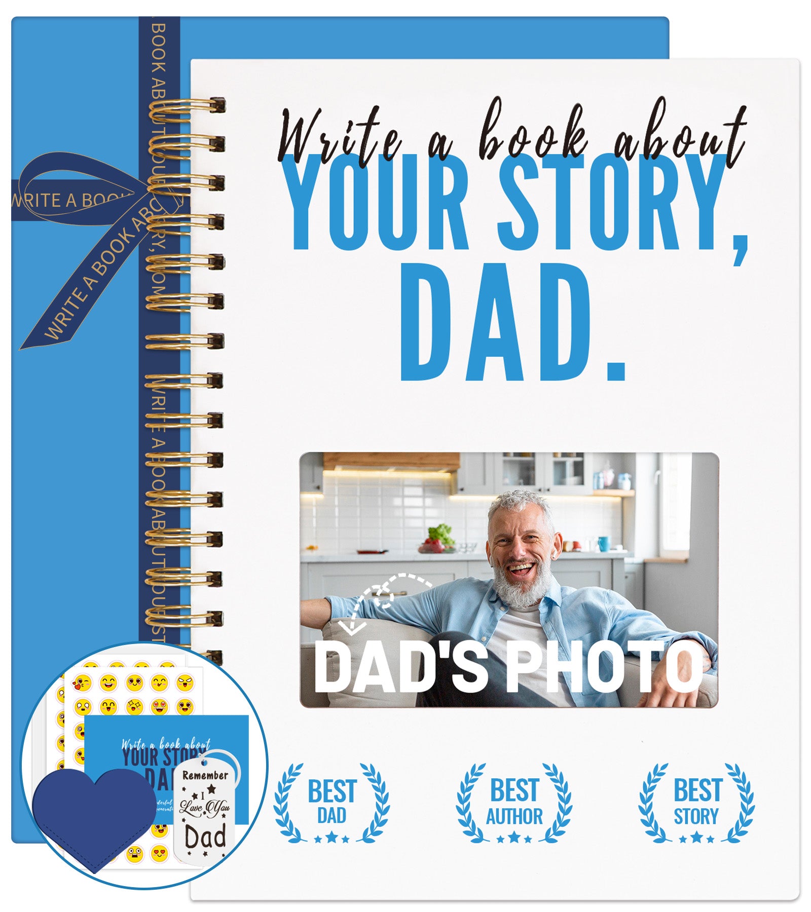 Write A Book About Your Story Dad I Want to Hear-6in1 Gift Set-Claire Custom