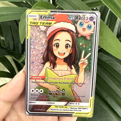 Custom Anime Kid 3D Floating Sand Pokecard TCG V/Vmax/VSTAR/EX/GX Card