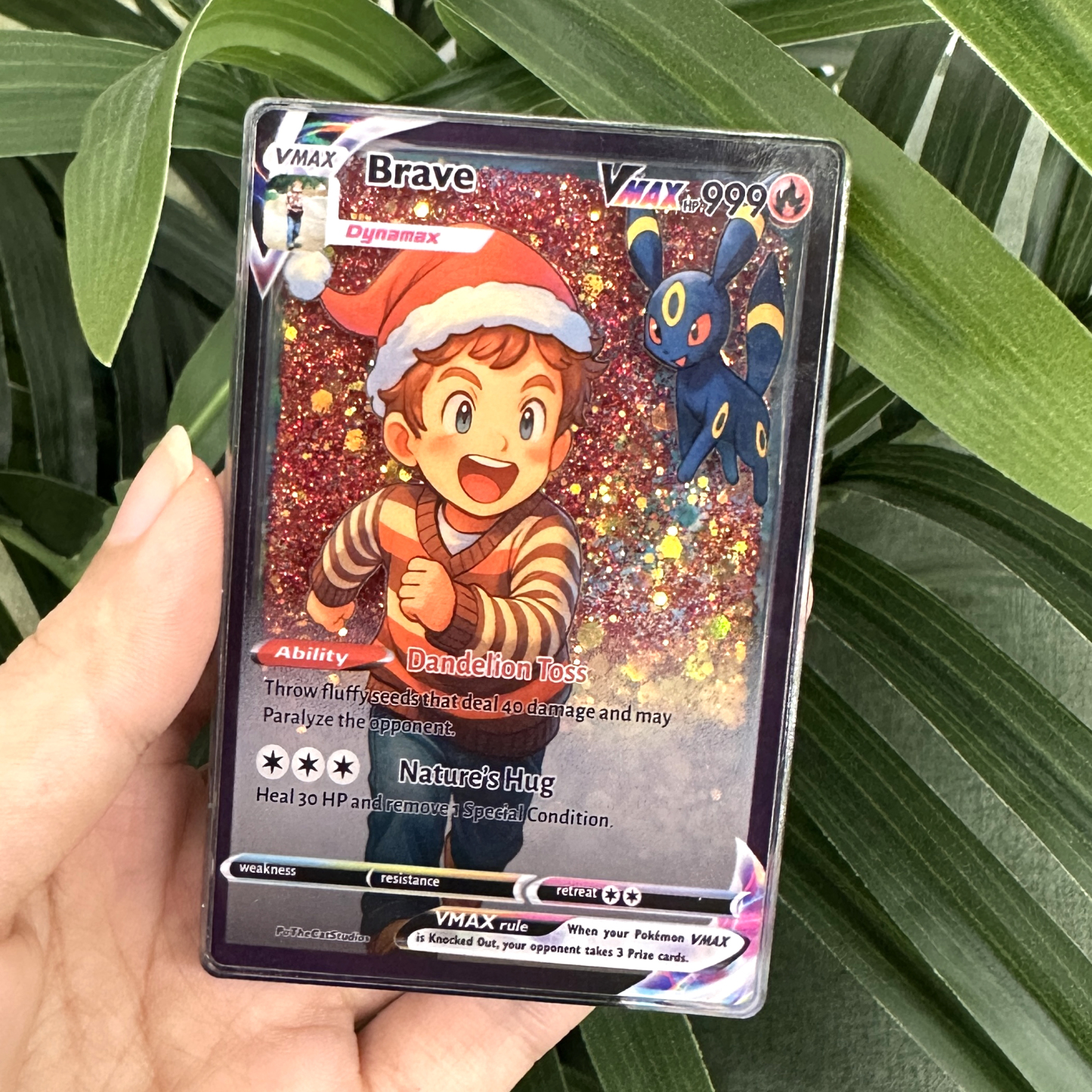 Custom Anime Kid 3D Floating Sand Pokecard TCG V/Vmax/VSTAR/EX/GX Card