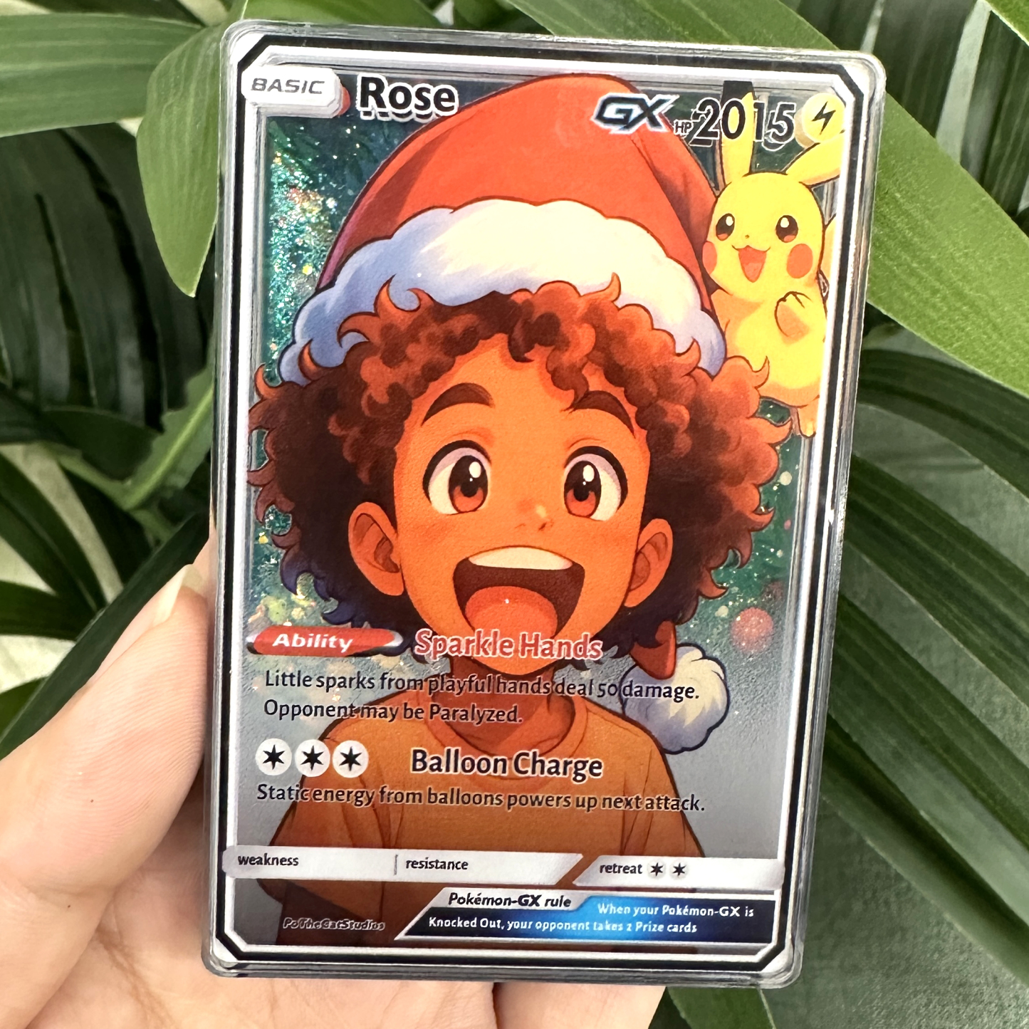 Custom Anime Kid 3D Floating Sand Pokecard TCG V/Vmax/VSTAR/EX/GX Card