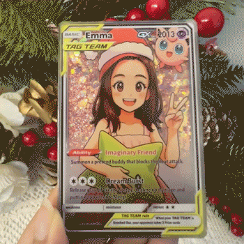 Custom Anime Kid 3D Floating Sand Pokecard TCG V/Vmax/VSTAR/EX/GX Card