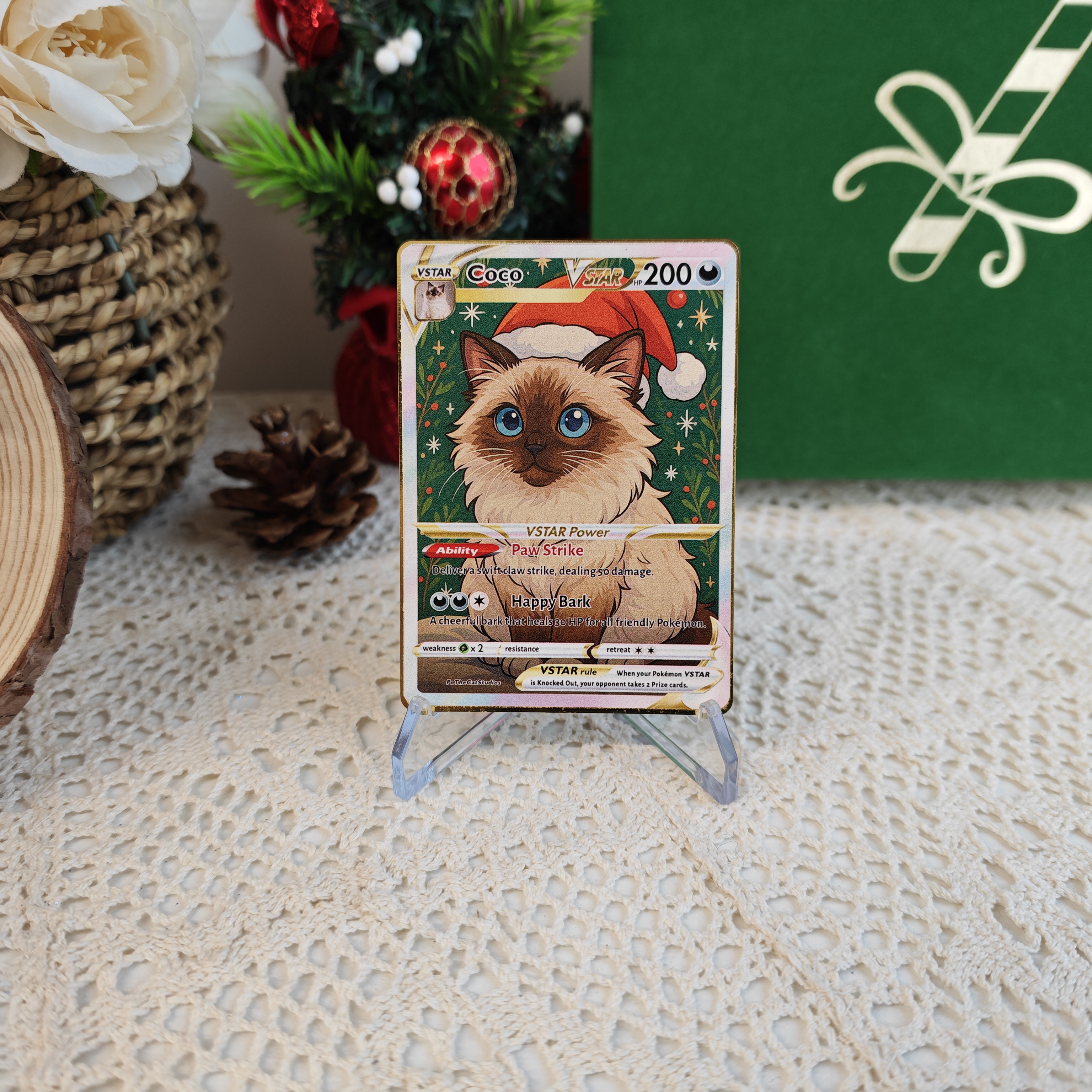 Custom Anime Pet Christmas Pokecard V/Vmax/VSTAR/EX/GX Card