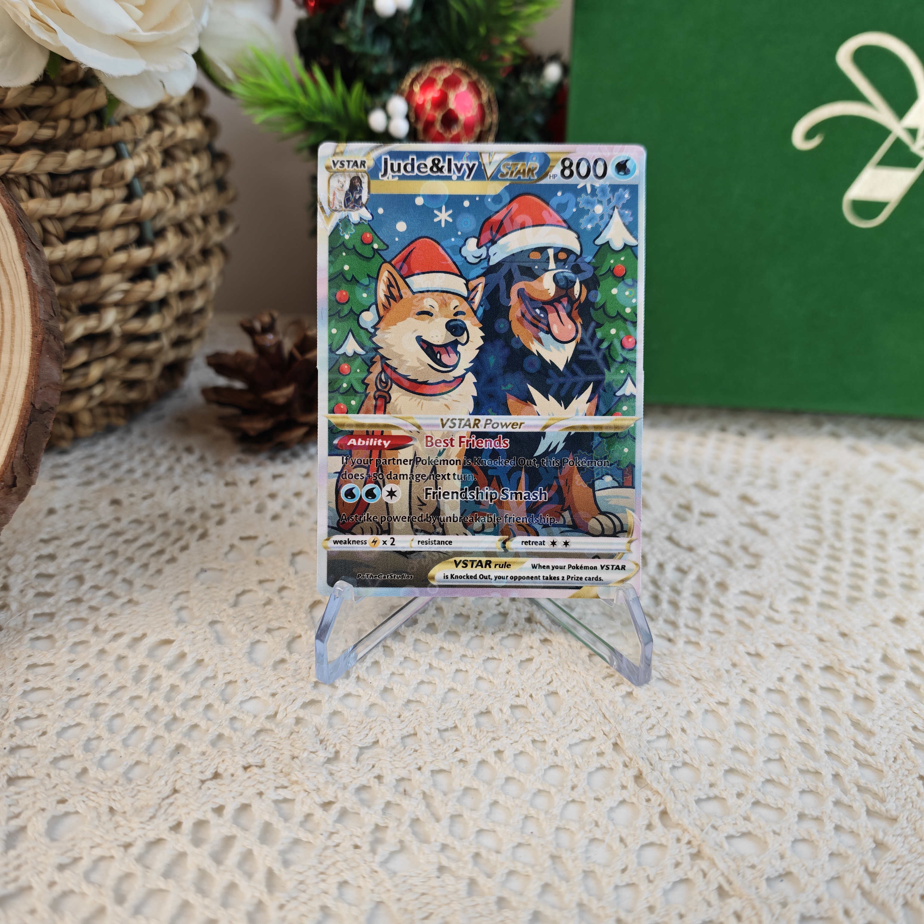 Custom Anime Pet Christmas Pokecard V/Vmax/VSTAR/EX/GX Card