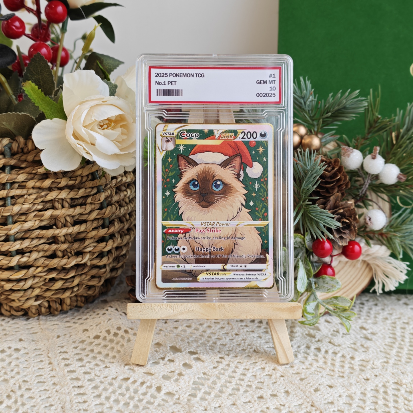 Custom Anime Pet Christmas Pokecard V/Vmax/VSTAR/EX/GX Card