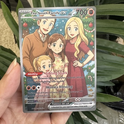 Custom Anime Family Christmas Pokecard TCG V/Vmax/VSTAR/EX/GX Card-Claire Custom