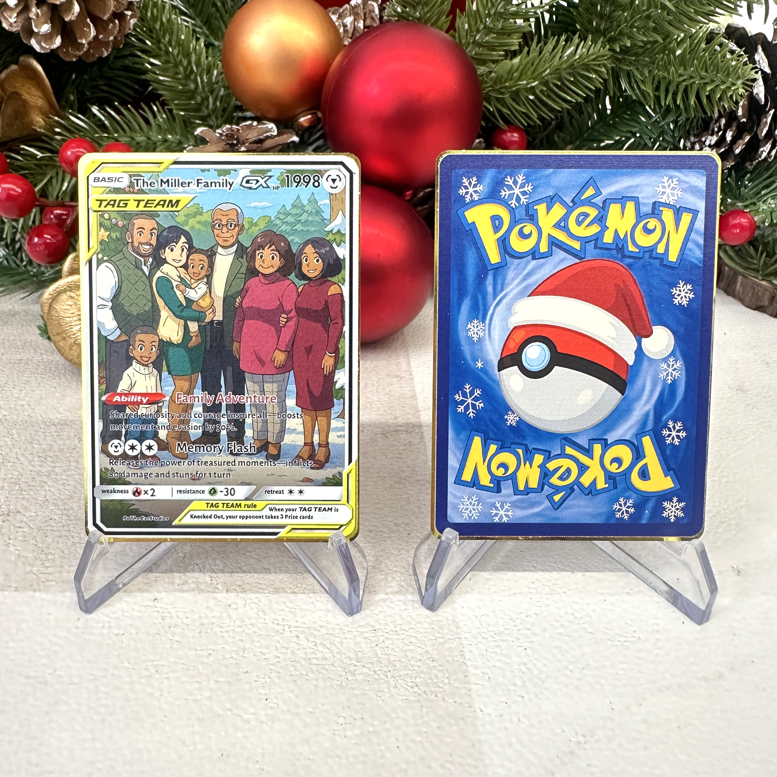 Custom Anime Family Christmas Pokecard TCG V/Vmax/VSTAR/EX/GX Card-Claire Custom