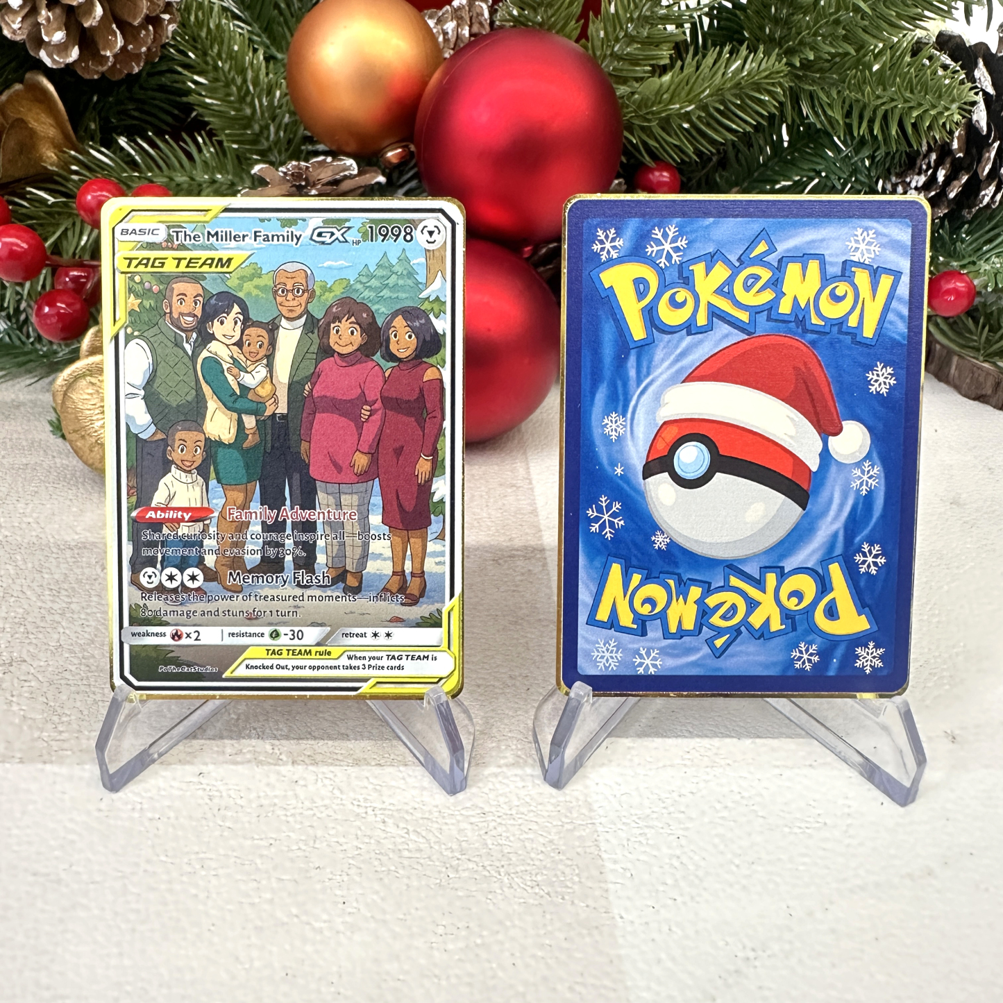 Custom Anime Family Christmas Pokecard TCG V/Vmax/VSTAR/EX/GX Card-Claire Custom