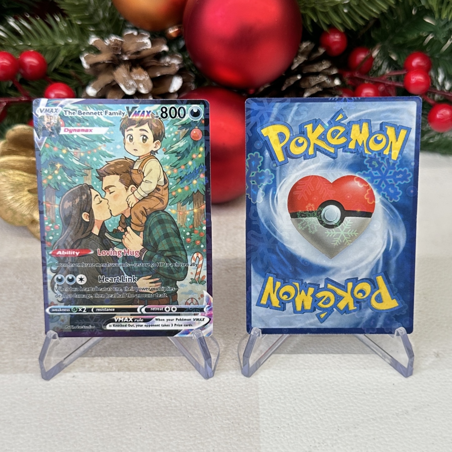 Custom Anime Family Christmas Pokecard TCG V/Vmax/VSTAR/EX/GX Card-Claire Custom