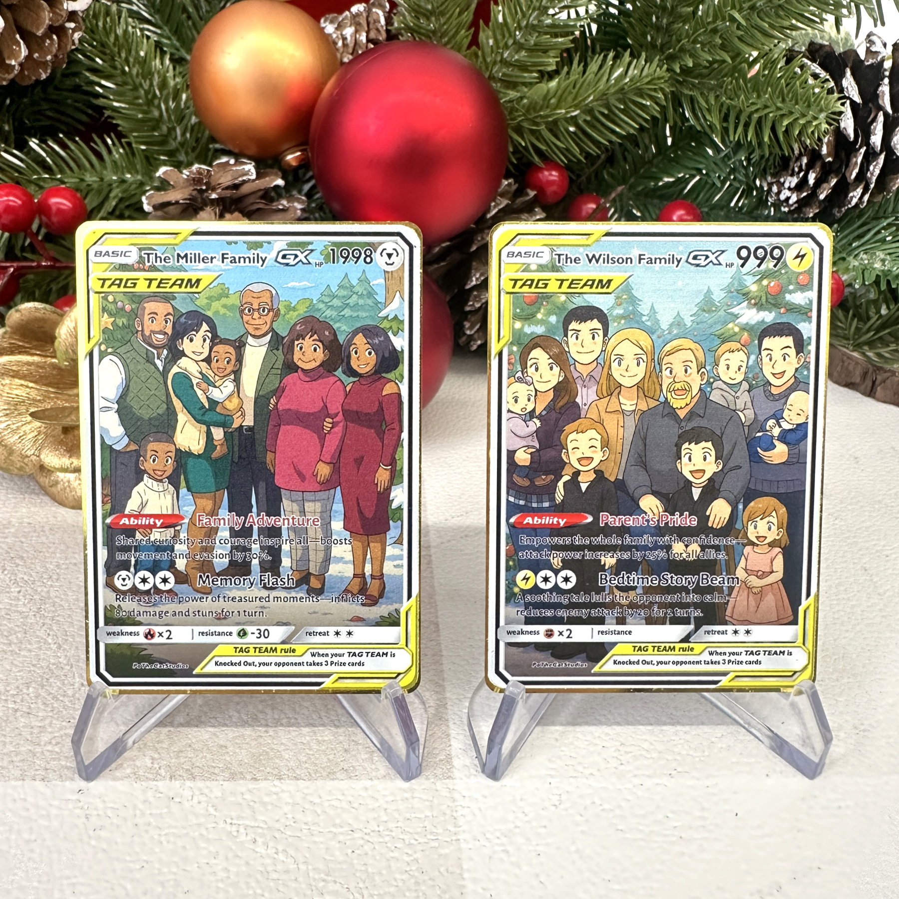 Custom Anime Family Christmas Pokecard TCG V/Vmax/VSTAR/EX/GX Card-Claire Custom