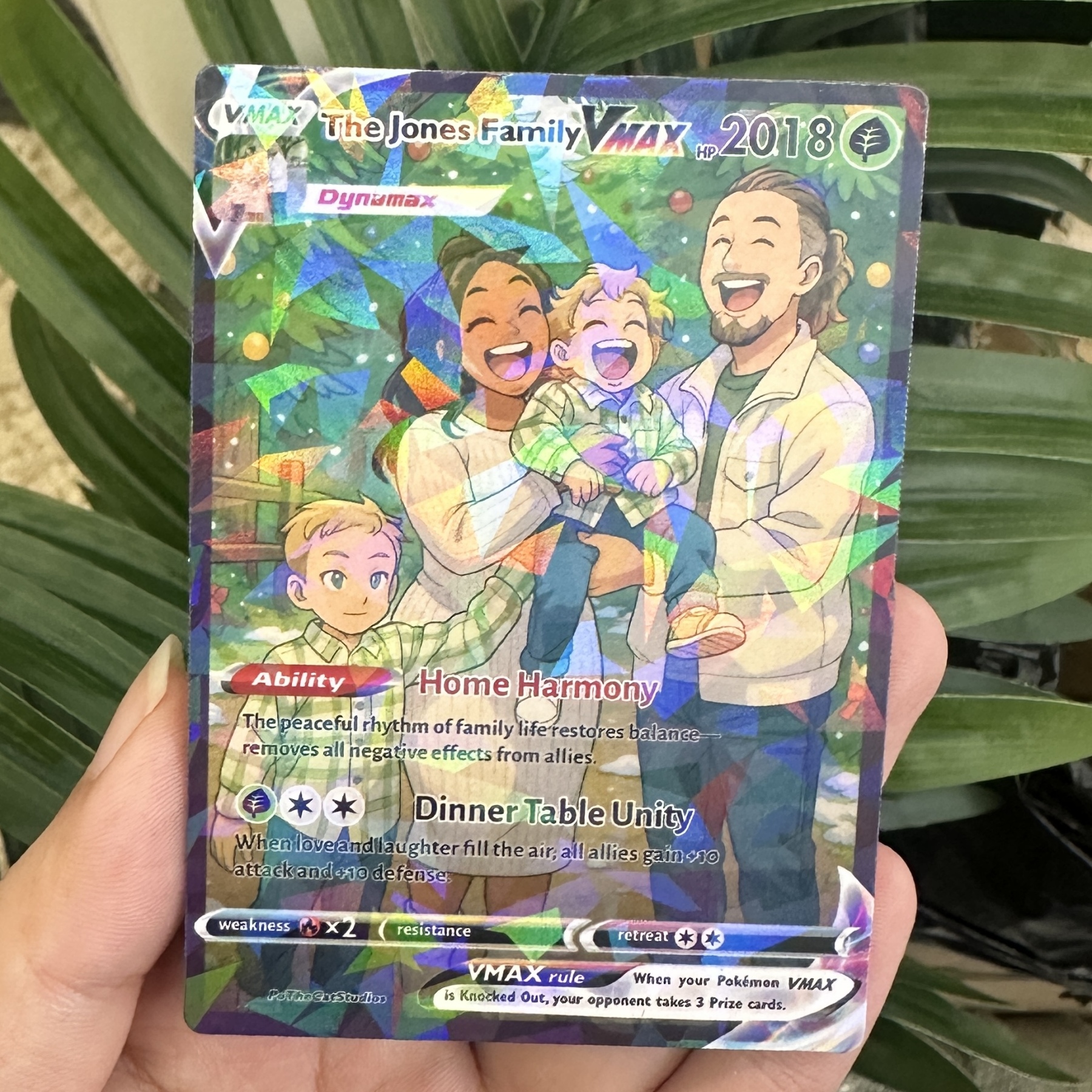 Custom Anime Family Christmas Pokecard TCG V/Vmax/VSTAR/EX/GX Card-Claire Custom